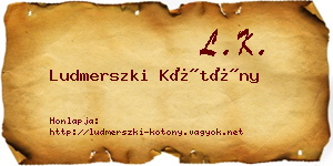 Ludmerszki Kötöny névjegykártya